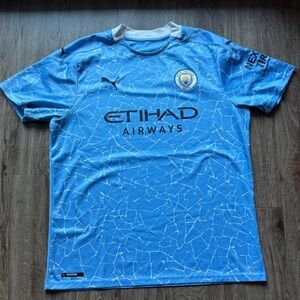 Puma Manchester City Home Jersey XL — Mosaic Pattern — Etihad Airways